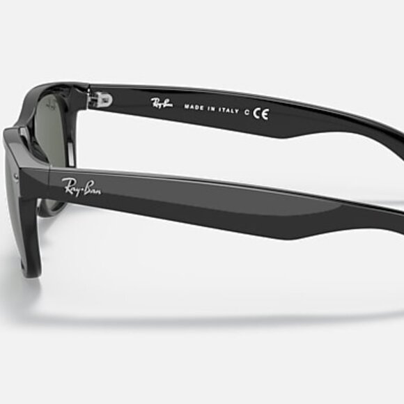 Ray-Ban RB2132 New Wayfarer Black G-15 Green 58-18 - Picture 2 of 4